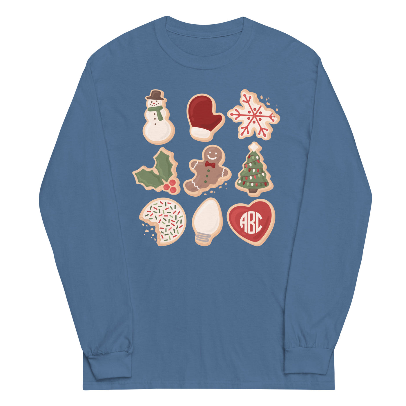 Monogrammed 'Christmas Cookies' Basic Long Sleeve T-Shirt