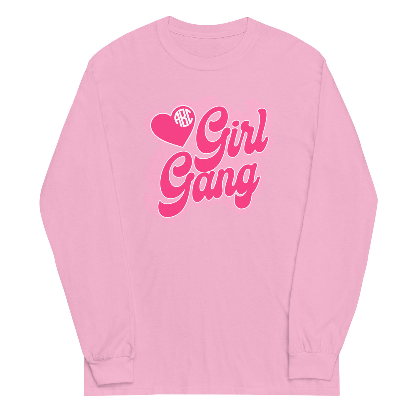 Monogrammed 'Girl Gang' Basic Long Sleeve T-Shirt