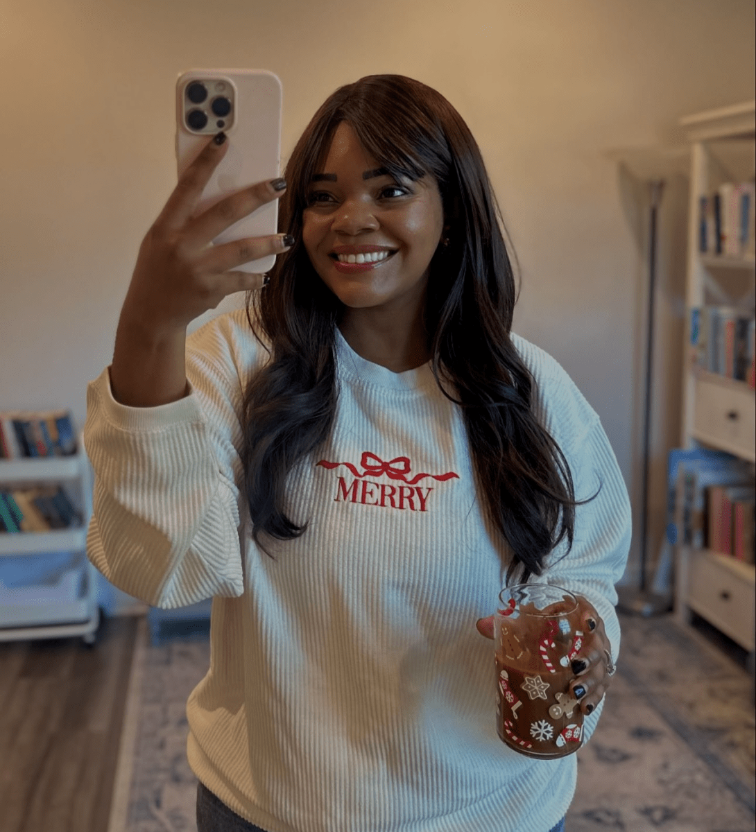 'Merry Bow' Corded Crewneck - United Monograms