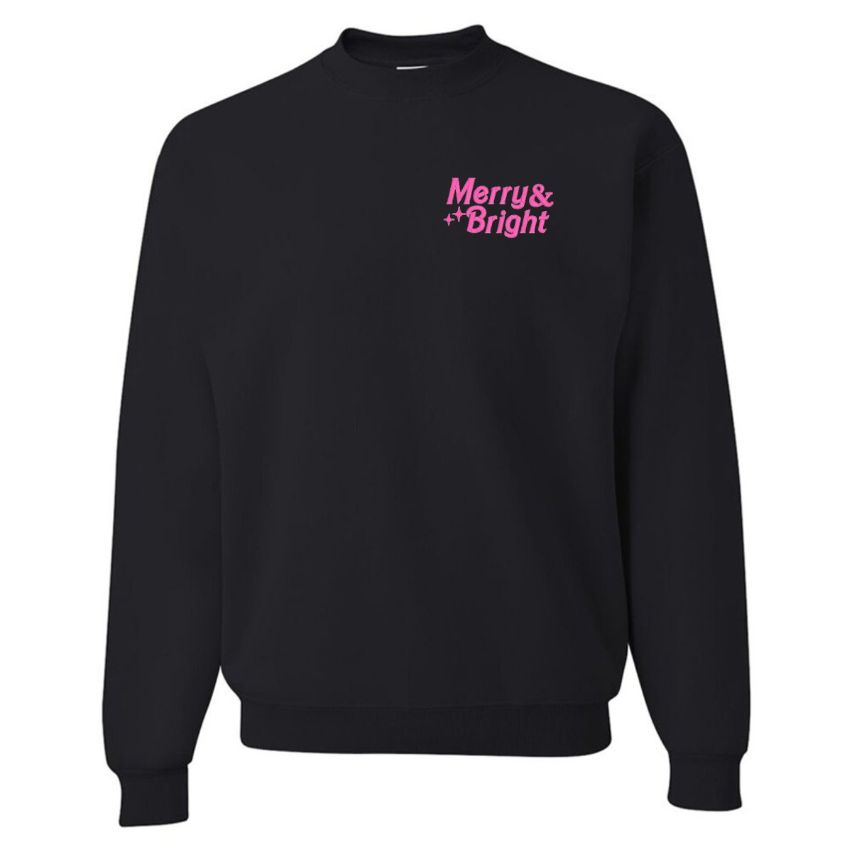 'Merry & Bright' Embroidered Crewneck Sweatshirt - United Monograms