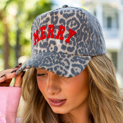 'Merry, but Make it Wild’ Washed Leopard Trucker Hat - United Monograms