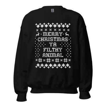 'Merry Christmas Ya Filthy Animal' Crewneck Sweatshirt - United Monograms