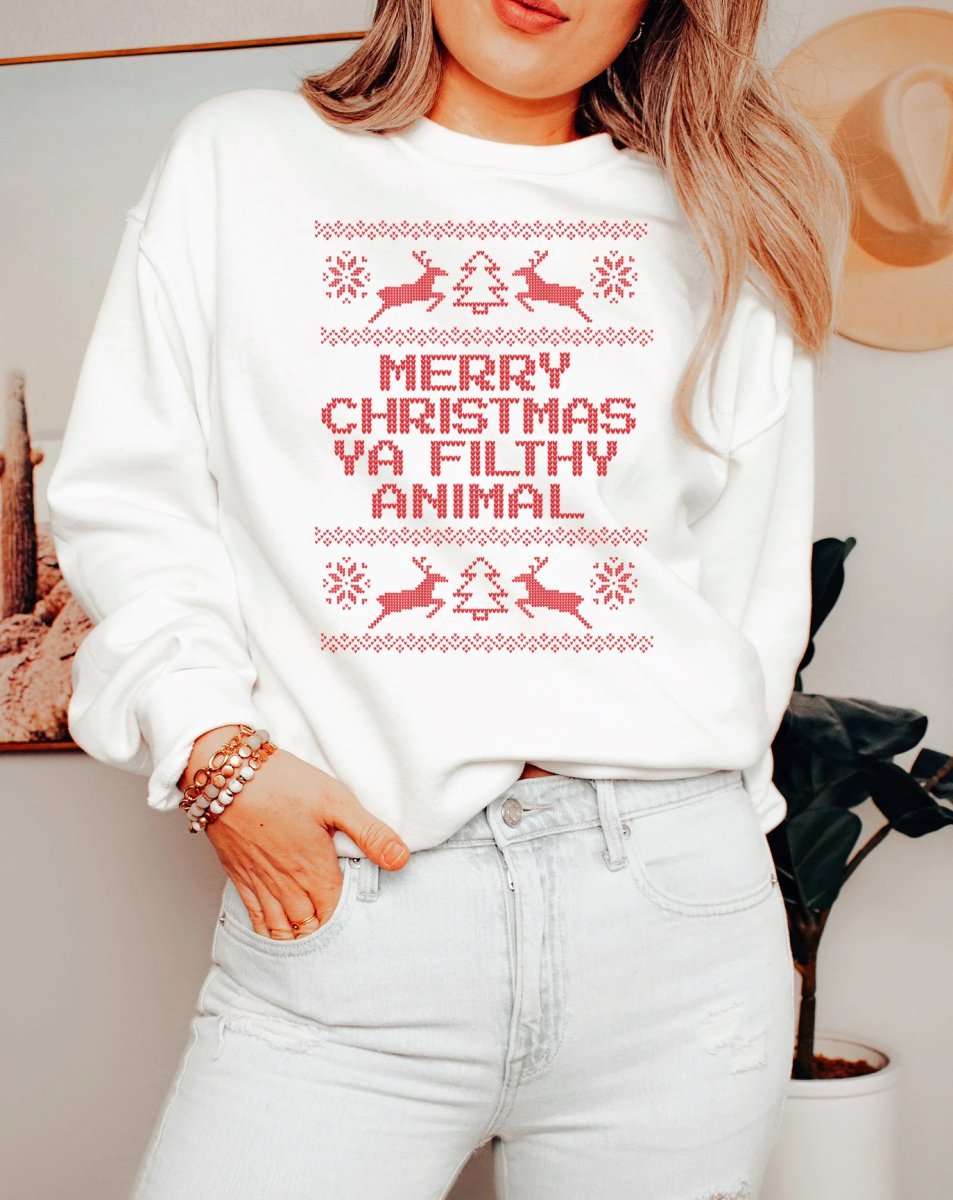 Merry christmas u filthy animal sweater deals