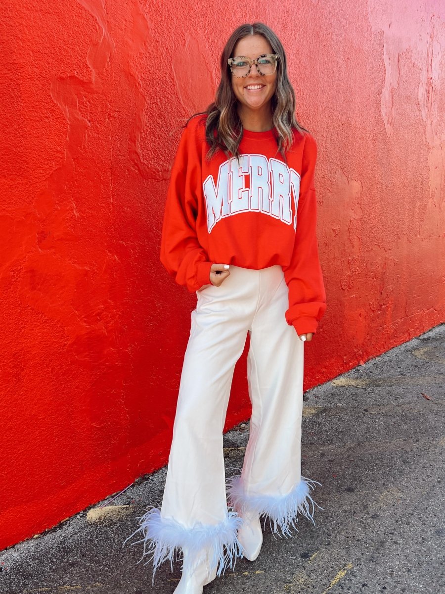 'Merry' Puff Crewneck Sweatshirt - United Monograms