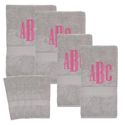 Monogrammed 8pc Bath Towel Set - United Monograms