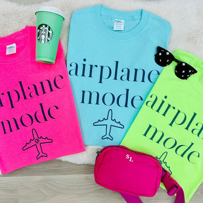 Monogrammed 'Airplane Mode' Basic T-Shirt - United Monograms