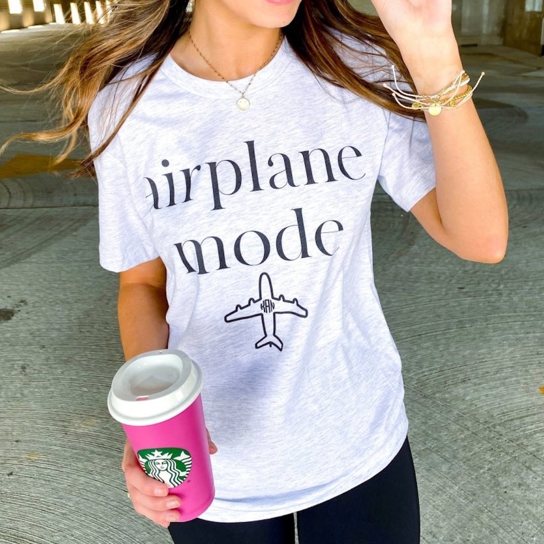 Monogrammed 'Airplane Mode' Premium T-Shirt - United Monograms