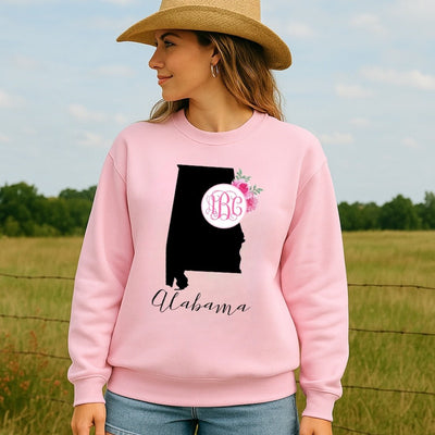 Monogrammed 'Alabama State Pride' Crewneck Sweatshirt - United Monograms