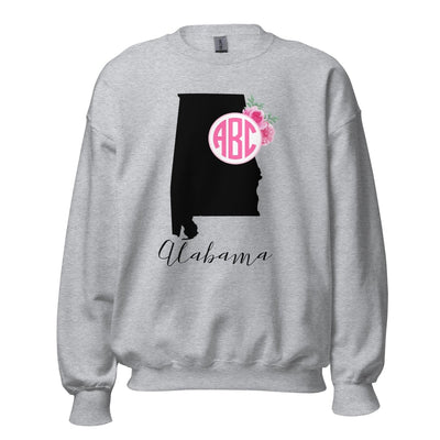 Monogrammed 'Alabama State Pride' Crewneck Sweatshirt - United Monograms