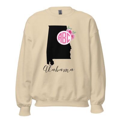 Monogrammed 'Alabama State Pride' Crewneck Sweatshirt - United Monograms