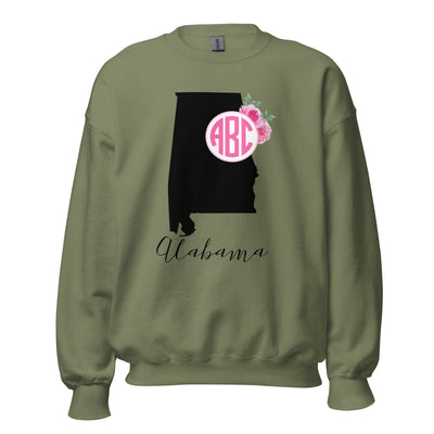 Monogrammed 'Alabama State Pride' Crewneck Sweatshirt - United Monograms