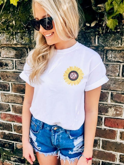 Monogrammed 'Always Look On The Bright Side' Front & Back T-Shirt - United Monograms