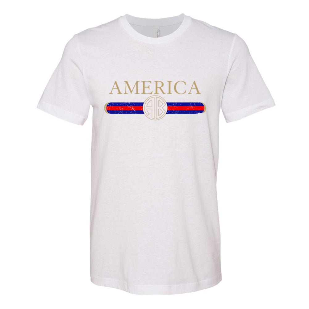 Monogrammed 'America Designer Dupe' Premium T-Shirt - United Monograms