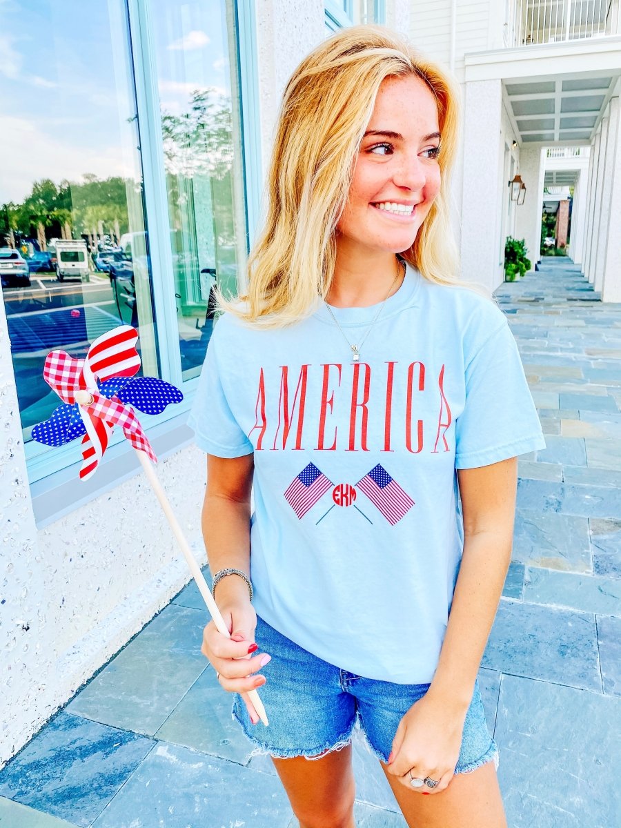 Monogrammed 'America' T-Shirt - United Monograms