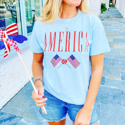 Monogrammed 'America' T-Shirt - United Monograms