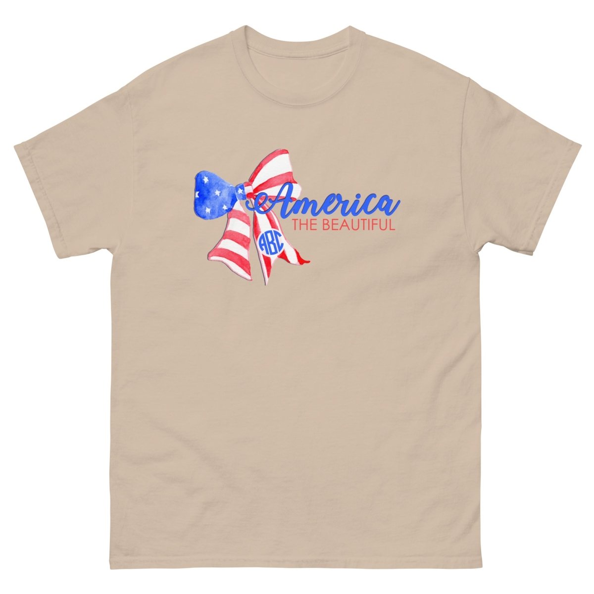 Monogrammed 'America The Beautiful' Basic T-Shirt - United Monograms