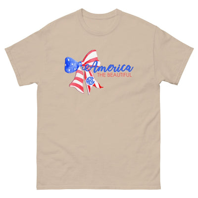 Monogrammed 'America The Beautiful' Basic T-Shirt - United Monograms