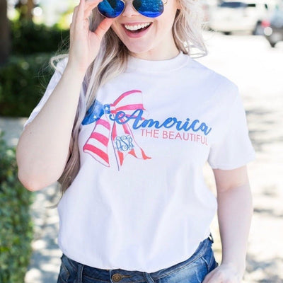 Monogrammed 'America The Beautiful' Basic T - Shirt - United Monograms