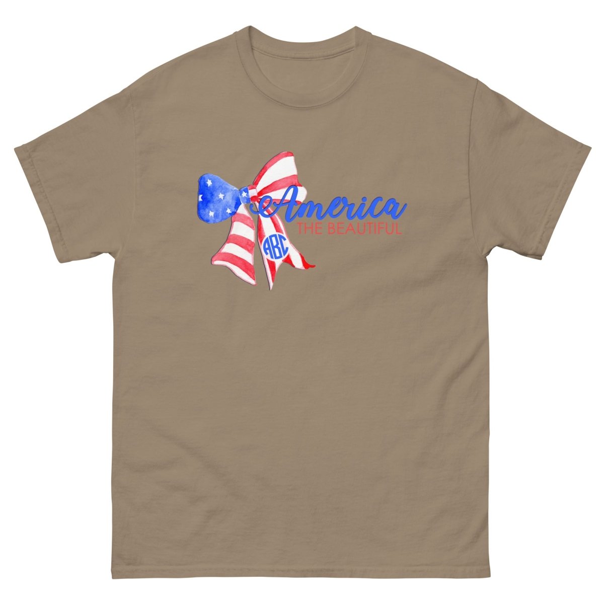 Monogrammed 'America The Beautiful' Basic T-Shirt - United Monograms