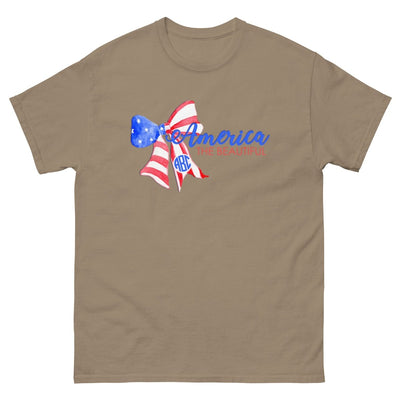 Monogrammed 'America The Beautiful' Basic T-Shirt - United Monograms