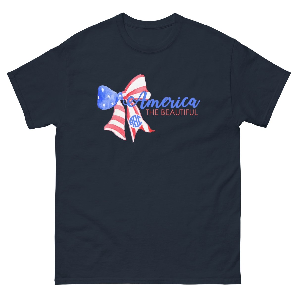 Monogrammed 'America The Beautiful' Basic T-Shirt - United Monograms