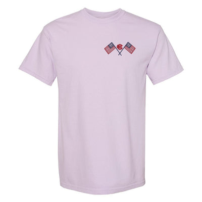 Monogrammed American Flag Comfort Colors T-Shirt - United Monograms