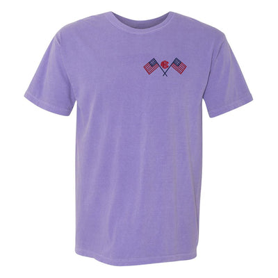 Monogrammed American Flag Comfort Colors T-Shirt - United Monograms