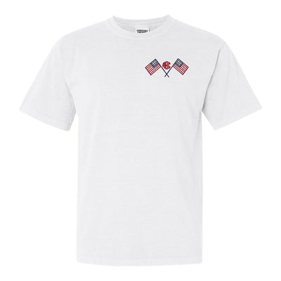 Monogrammed American Flag Comfort Colors T-Shirt - United Monograms