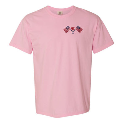 Monogrammed American Flag Comfort Colors T-Shirt - United Monograms