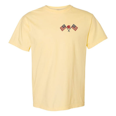 Monogrammed American Flag Comfort Colors T-Shirt - United Monograms