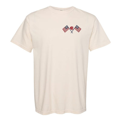 Monogrammed American Flag Comfort Colors T-Shirt - United Monograms