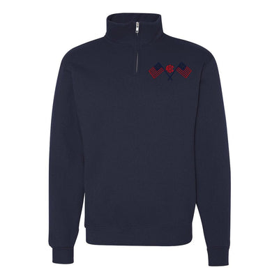 Monogrammed American Flag Quarter Zip Sweatshirt - United Monograms