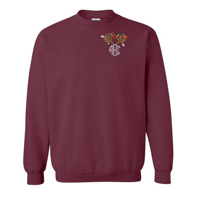 Monogrammed Antler Lights Crewneck Sweatshirt - United Monograms
