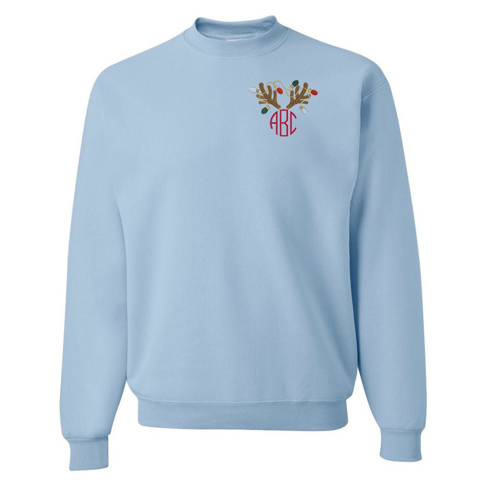 Monogrammed Antler Lights Crewneck Sweatshirt - United Monograms