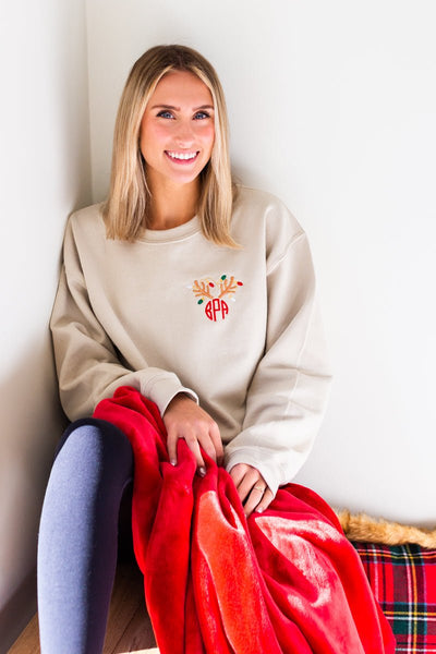 Monogrammed Antler Lights Crewneck Sweatshirt - United Monograms