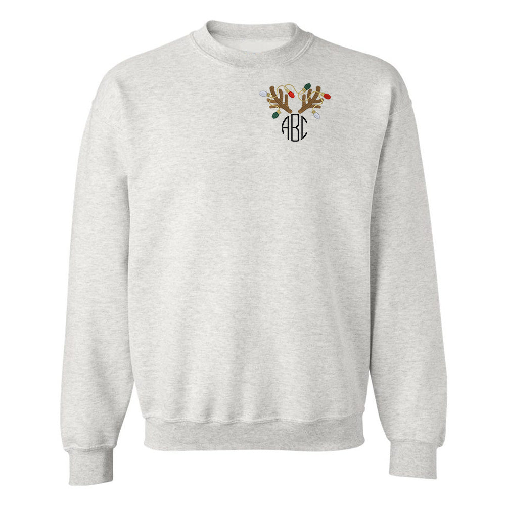 Monogrammed Antler Lights Crewneck Sweatshirt - United Monograms
