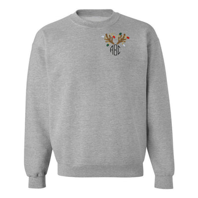 Monogrammed Antler Lights Crewneck Sweatshirt - United Monograms