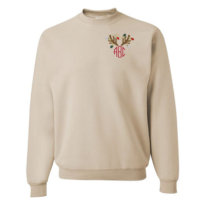 Monogrammed Antler Lights Crewneck Sweatshirt - United Monograms