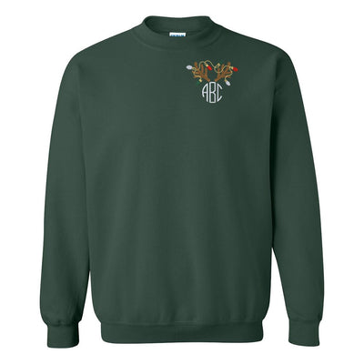 Monogrammed Antler Lights Crewneck Sweatshirt - United Monograms