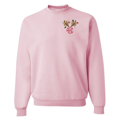 Monogrammed Antler Lights Crewneck Sweatshirt - United Monograms