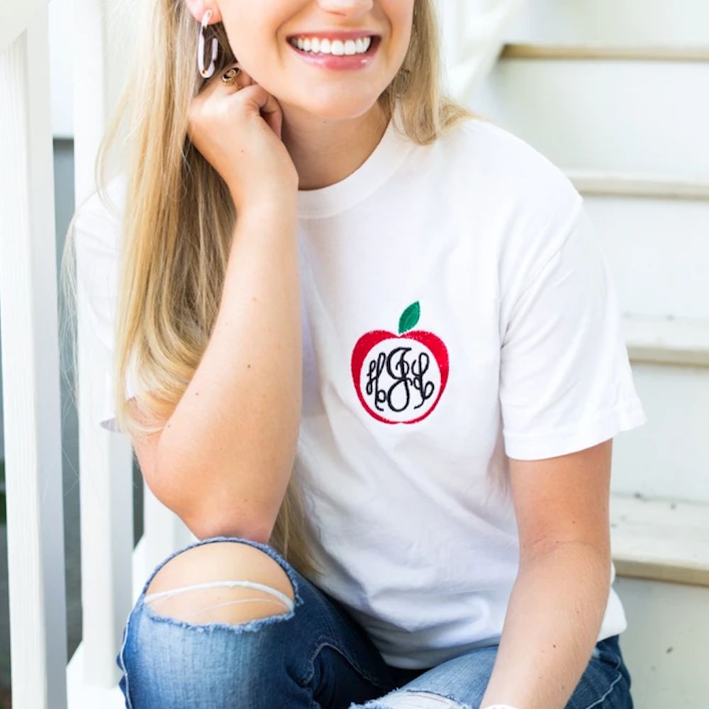 Monogrammed Apple T-Shirt - United Monograms