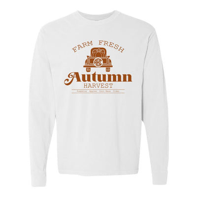 Monogrammed 'Autumn Harvest' Comfort Colors Long Sleeve T-Shirt - United Monograms