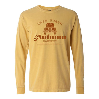 Monogrammed 'Autumn Harvest' Comfort Colors Long Sleeve T-Shirt - United Monograms