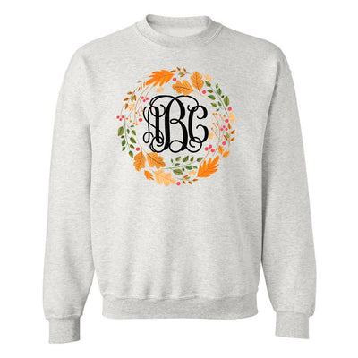 Monogrammed 'Autumn Wreath' Crewneck Sweatshirt - United Monograms