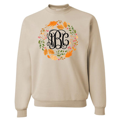 Monogrammed 'Autumn Wreath' Crewneck Sweatshirt - United Monograms