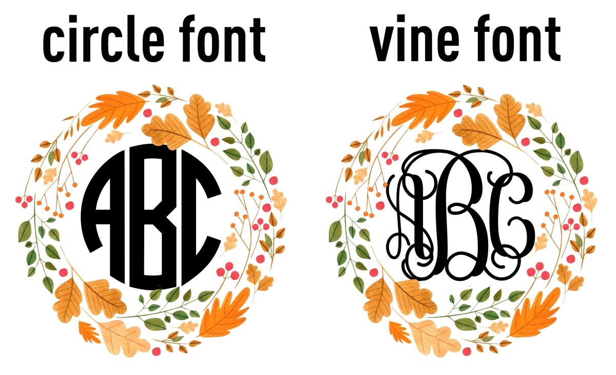 Monogrammed 'Autumn Wreath' Crewneck Sweatshirt - United Monograms