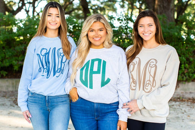 Monogrammed Big Print Crewneck Sweatshirt - United Monograms