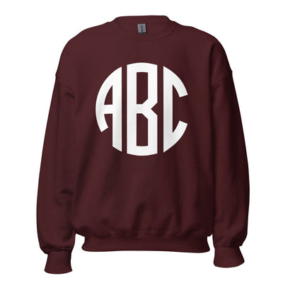 Monogrammed Big Print Crewneck Sweatshirt - United Monograms