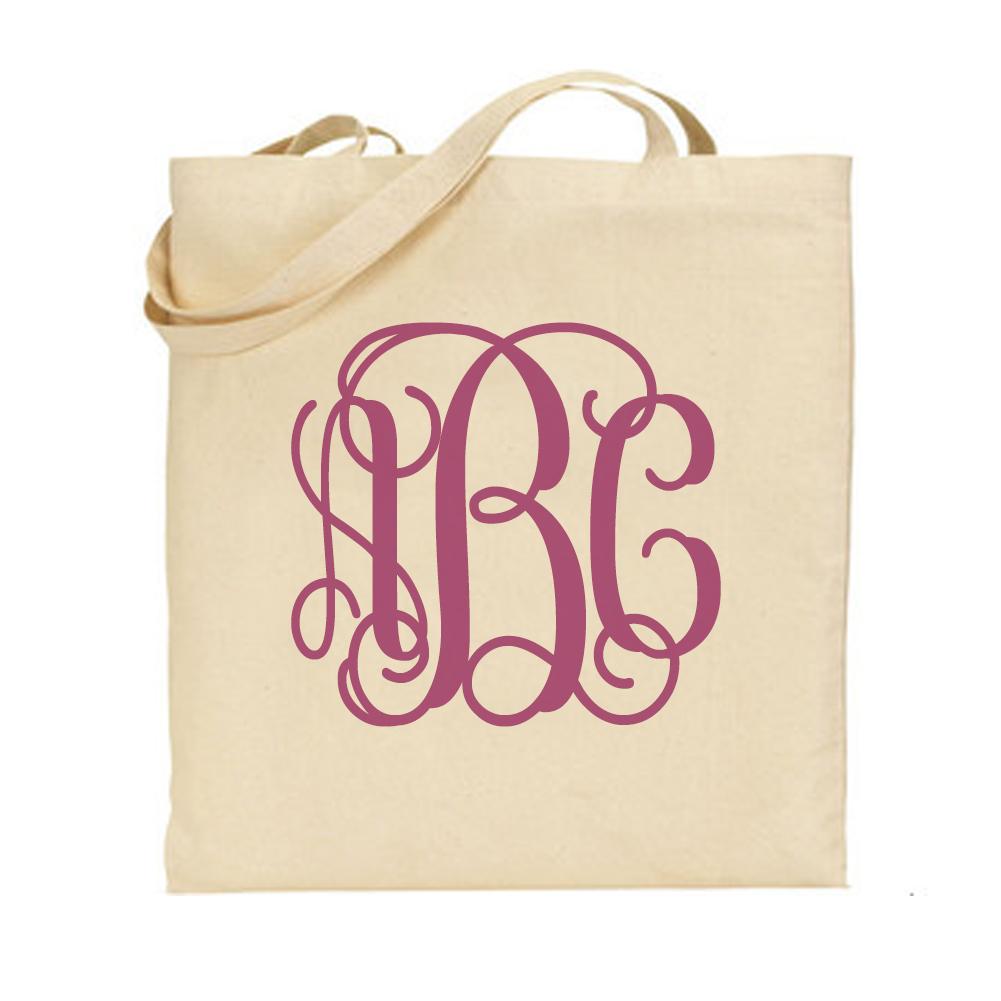 Monogrammed Big Print Tote Bag - United Monograms