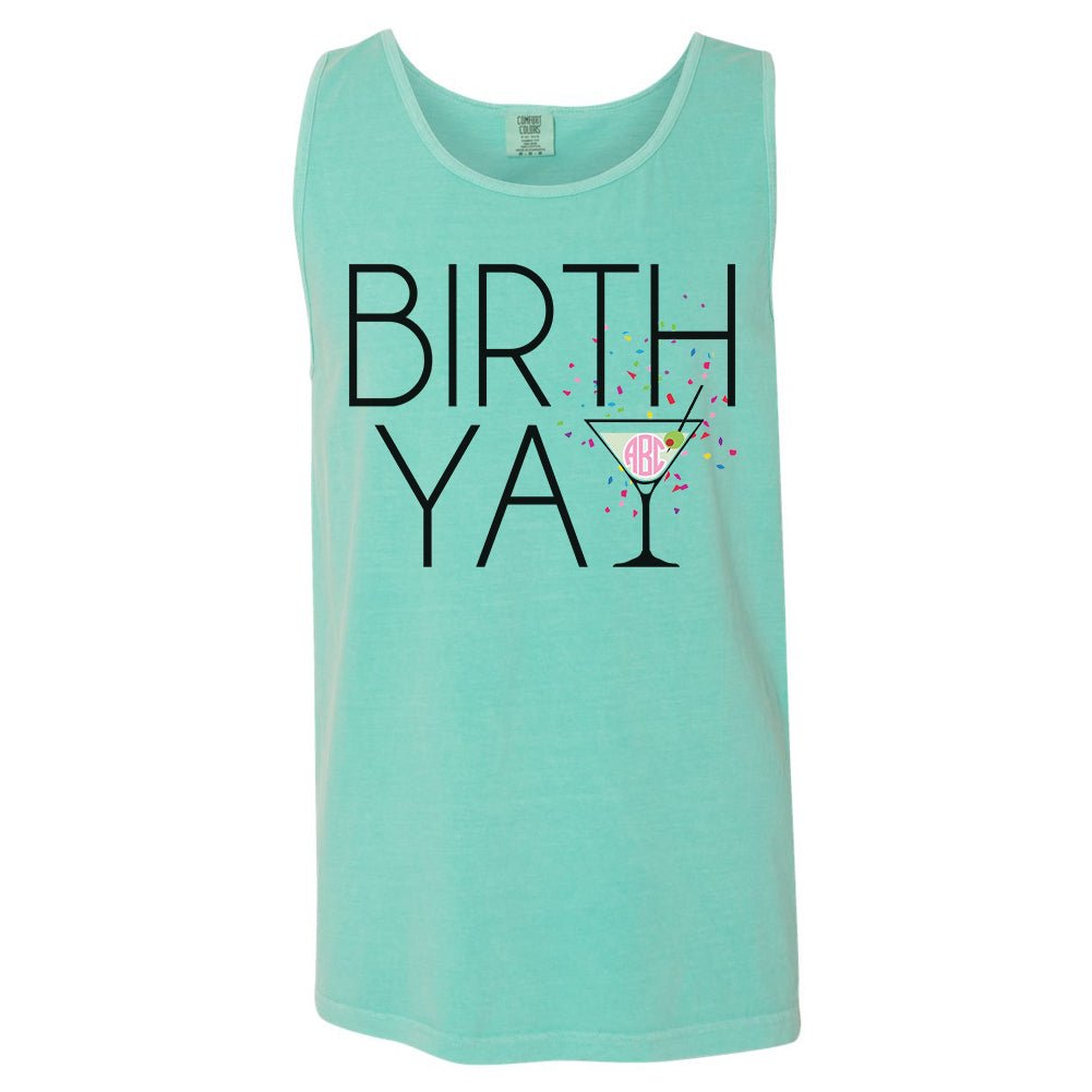 Monogrammed 'Birth-Yay' Comfort Colors Tank Top - United Monograms